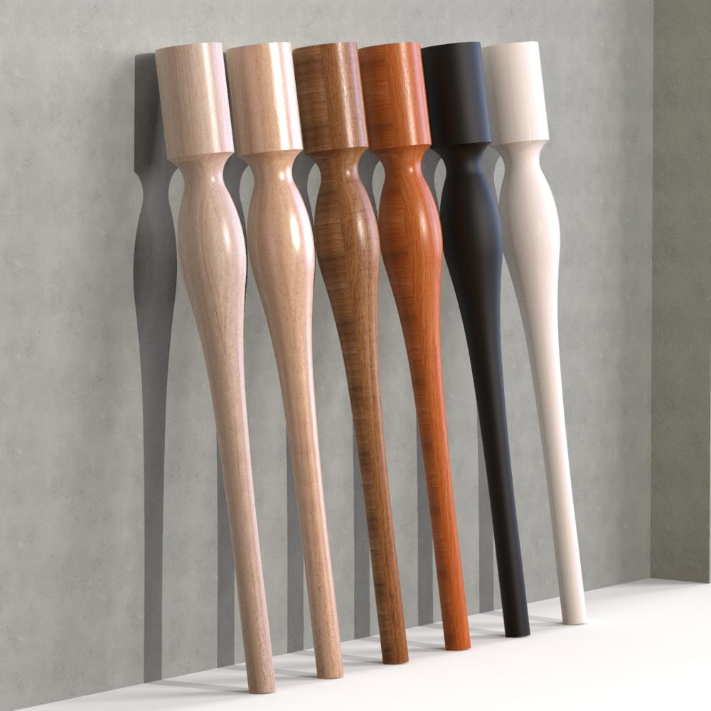 Simple wooden furniture leg with a clean, straight design, ideal for DIY projects and various furniture types.