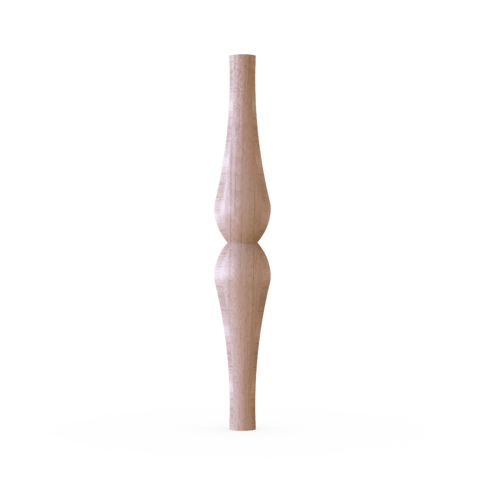 50cm wooden table leg by BLEG with symmetrical water-drop shapes, ideal for adding elegance and artistry to custom furniture projects.