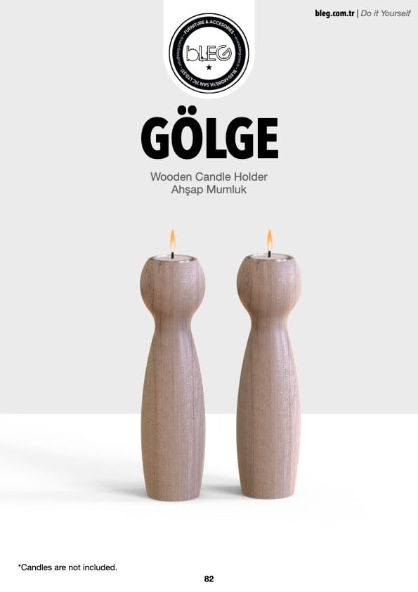A 2-piece wooden candle holder set by BLEG, featuring a unique bowling pin-inspired design, perfect for home décor or gifting.