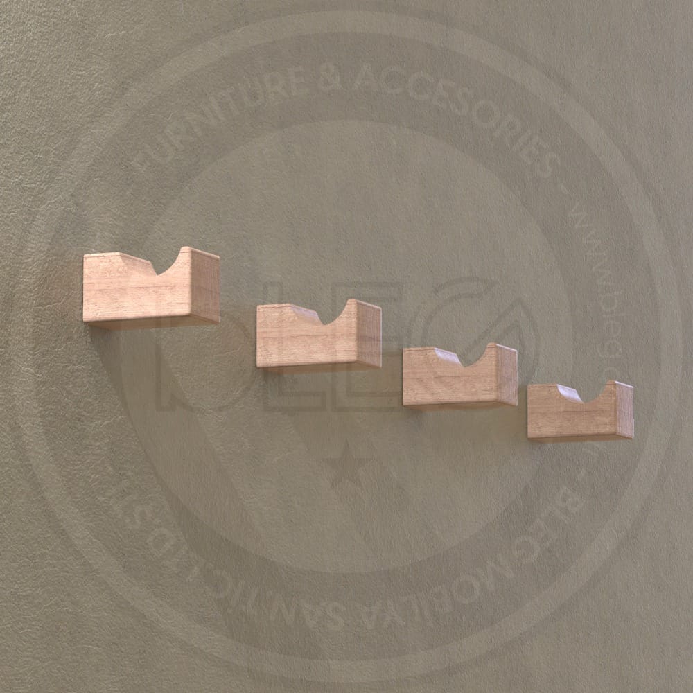 Square-sectioned wooden wall hook by BLEG, featuring a sleek scooped detail for a modern, functional design.